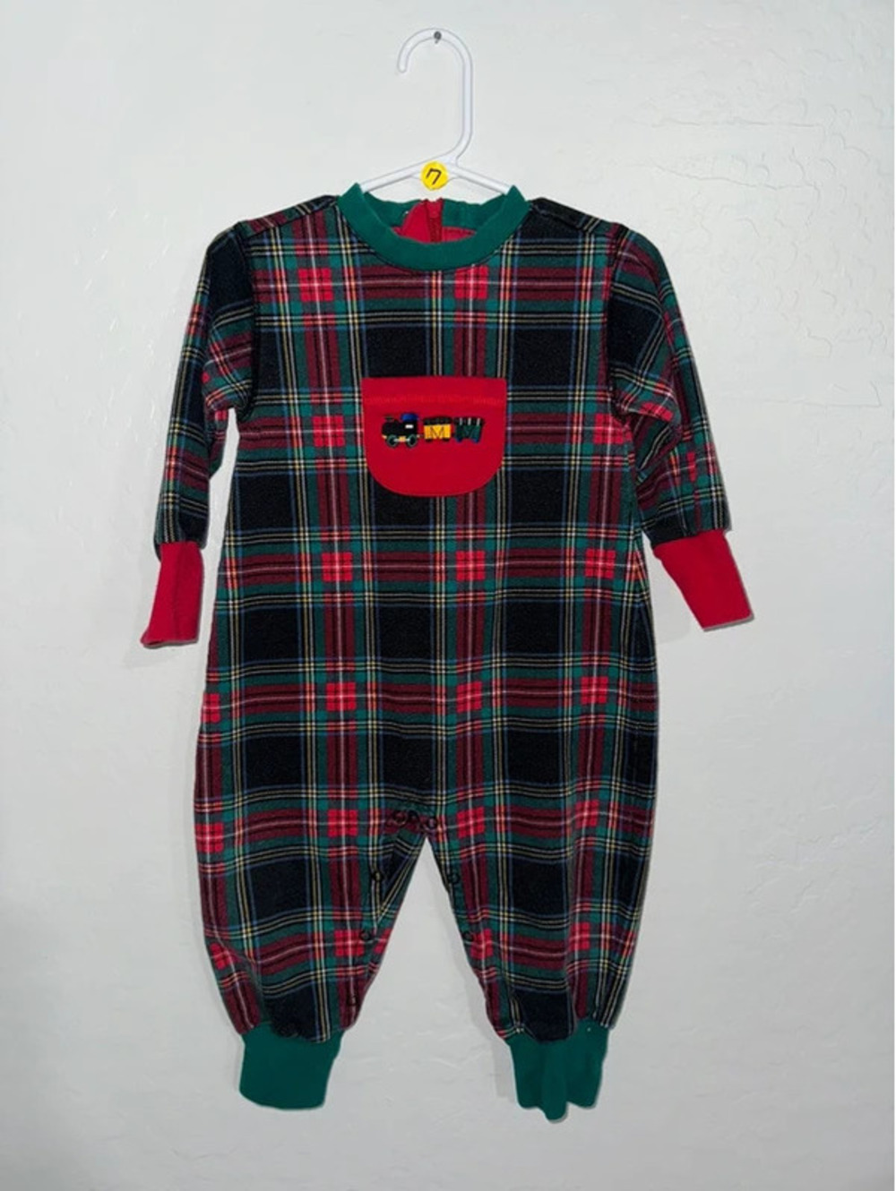 Vintage Rainbow Tag Gymboree XS 17.25 Sts Christmas Train romper Christmas